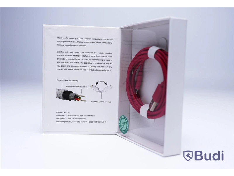 Kabel USB-Lightning - 3 st, röd, Le Cord. Ny, Obruten förpackning.