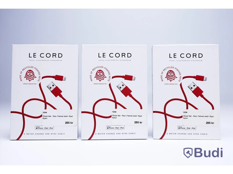 Kabel USB-Lightning - 3 st, röd, Le Cord. Ny, Obruten förpackning.