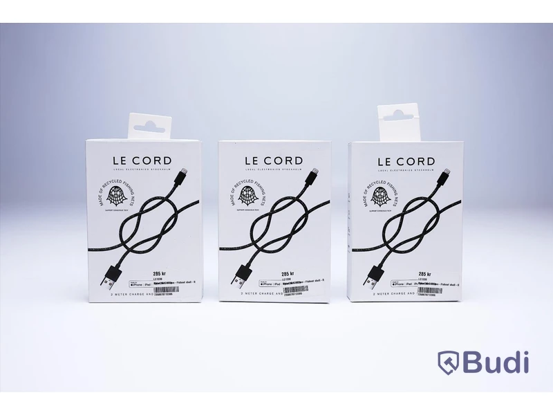 Kabel USB-Lightning - 3 st, svart, Le Cord. Ny, Obruten förpackning.