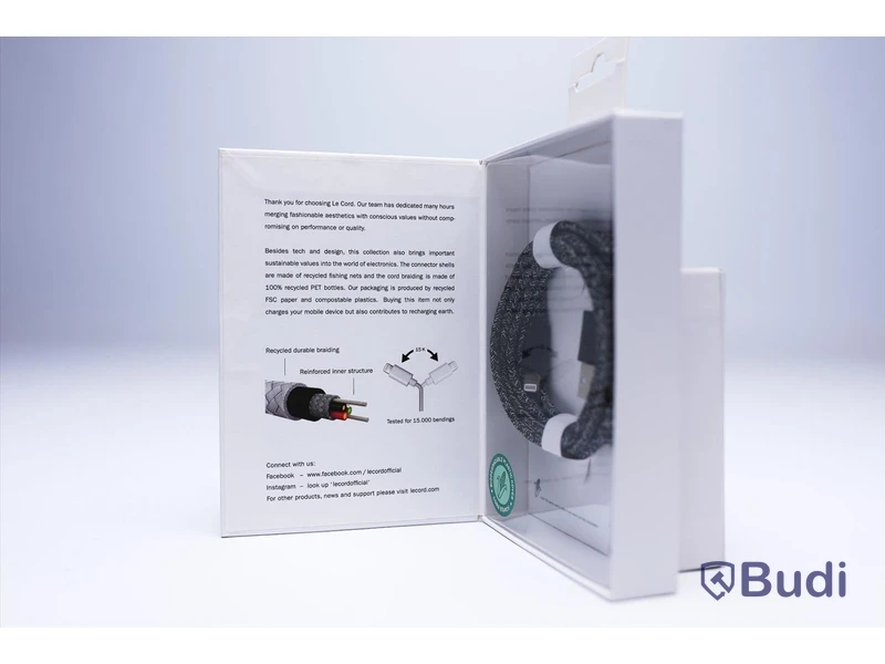 Kabel USB-Lightning - 3 st, svart, Le Cord. Ny, Obruten förpackning.