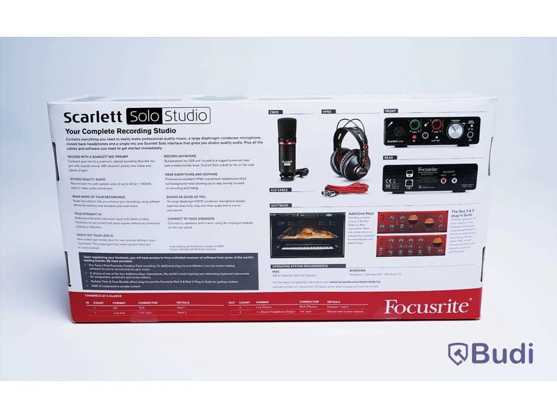 Inspelningskit - Scarlett Solo Studio (2nd Gen), Focusrite. Ny, Obruten förpackning.