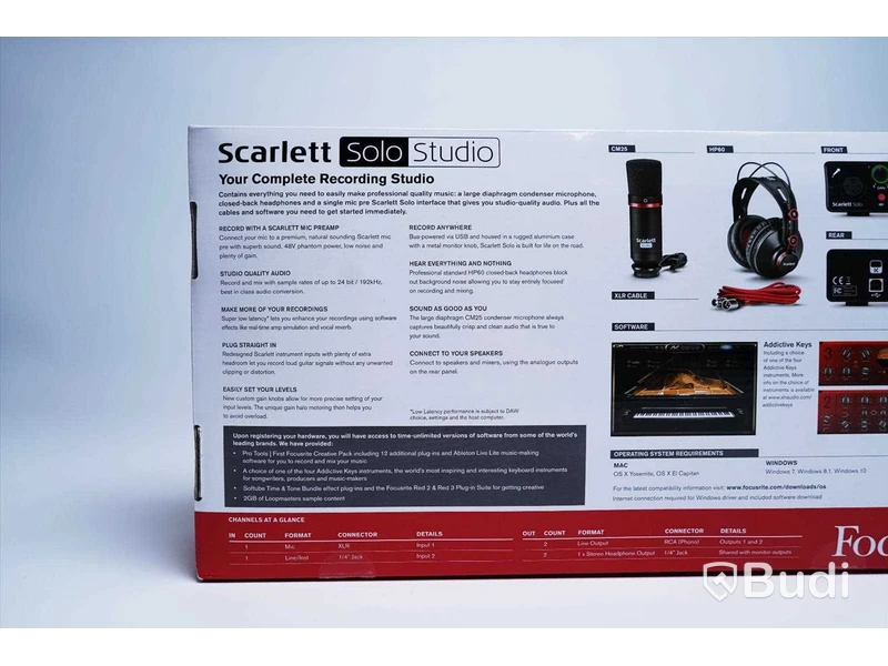 Inspelningskit - Scarlett Solo Studio (2nd Gen), Focusrite. Ny, Obruten förpackning.