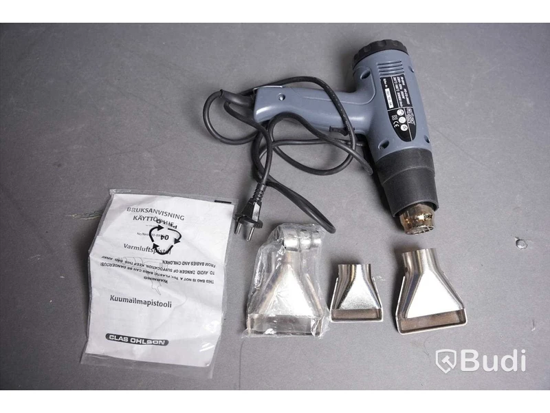 Varmluftpistol inkl. tillbehör, metalldetektor och bordsfläkt - Cotec, EIA och Pro Klima. Osäker funktion.