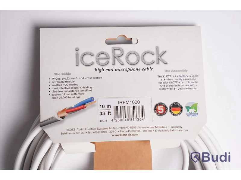 XLR-kabel 10st, Klotz IRFM1000 High End Microphone Cable 10m. Ny, Obruten förpackning.