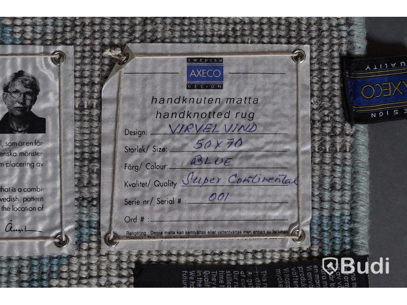 Dörrmatta - Axeco modell: Handknuten, 50x70. Ny.
