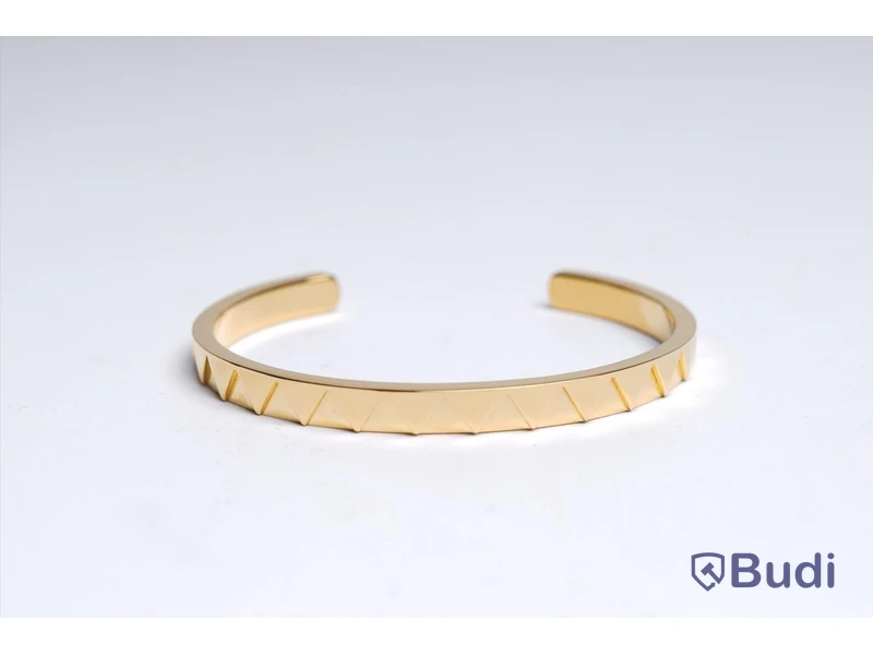 Armband - guldpläterat, strl. M, GTG Cuff, Skultuna. Ny.