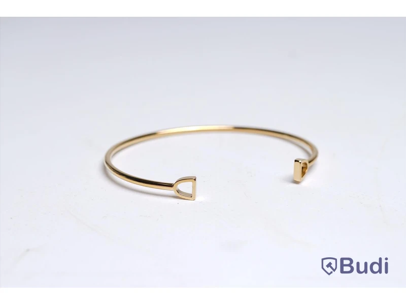 Armband - guldpläterat, strl. S, GTG Stirrup Cuff, Skultuna. Ny.