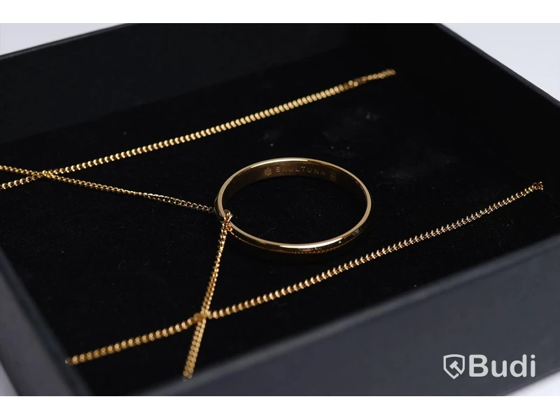 Halsband - guldpläterat, 70 cm, ICON Necklage, Skultuna. Ny.