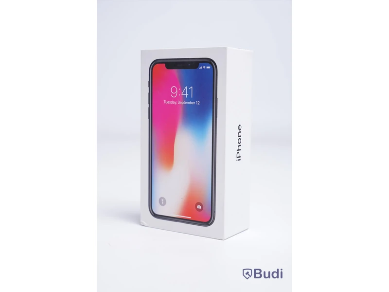 iPhone X - 64 GB, 100 procent batterihälsa, inkl. hörlurar och sladd, Apple.
