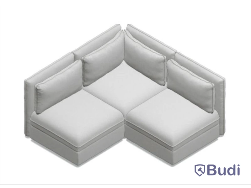 Soffa - Vallentuna, IKEA. 3-sits, modulsoffa med förvaring, marinblå. Nedmonterad.