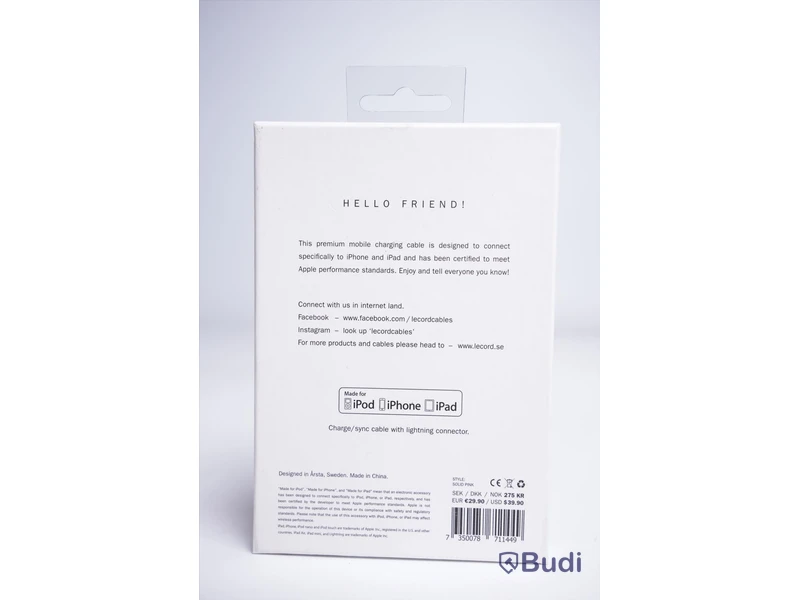 Laddsladd 3st - LE CORD, Premium charge and sync cable. Ny, Obruten förpackning.
