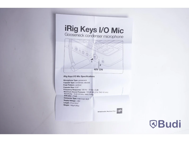 Kondensator Mikrofon - iRig Keys I/O Mick. Ny, Obruten förpackning.