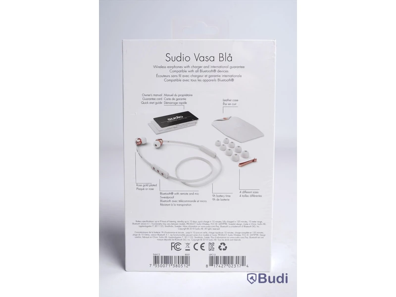 Trådlösa hörlurar 2st - Sudio, Vasa blå, vita. Ny, Obruten förpackning.
