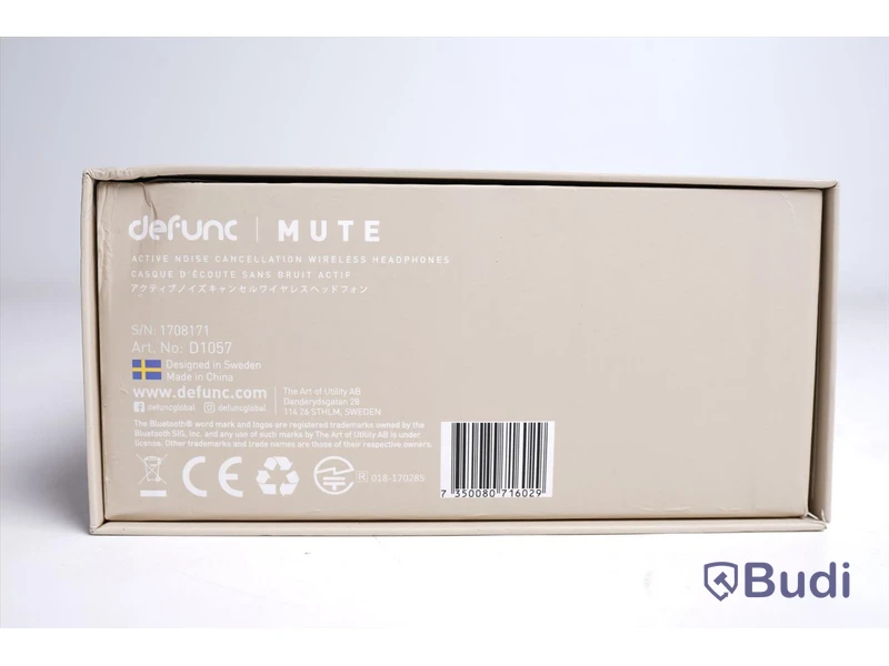 Trådlösa hörlurar - Defunc, MUTE, beige, saknar USB-sladd.