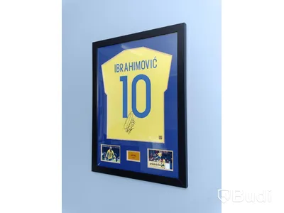 Tavla med Zlatan Ibrahimovic autograf (Ca mått 63 x 82 cm) OMSTARTAD, Ej äkta autograf