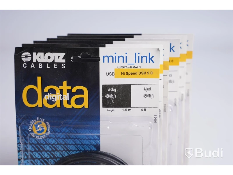 USB-kabel 6st - Klotz mini_link USB-AAJ1 1,5m. Ny, Obruten förpackning.