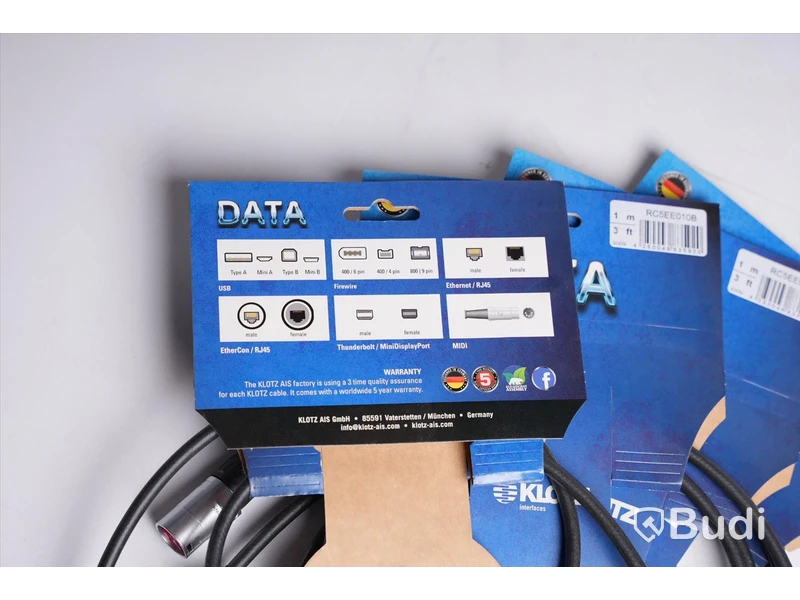 EtherConkabel 5st - Klotz Data RC5EE010B, 1 m. Ny, Obruten förpackning.