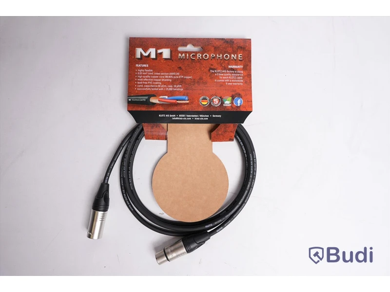 Mikrofonkabel 10st - Klotz M1 2m. Ny, Obruten förpackning.