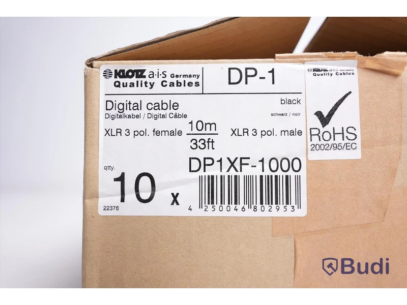 Digital Kabel 10st - Klotz DP1XF-1000 10m. Ny, Obruten förpackning.