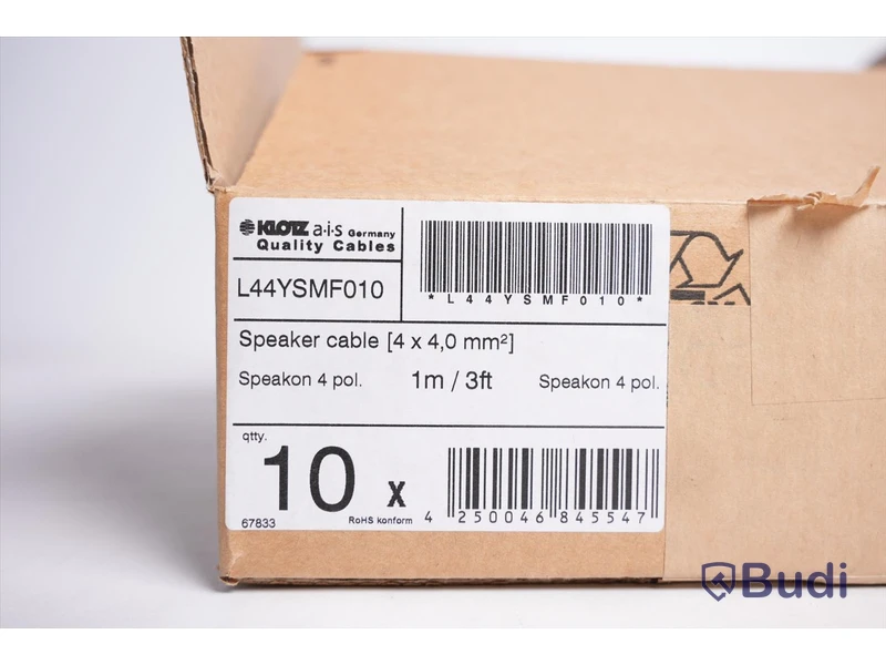 Högtalarkabel 10st - Klotz L44YSMF010 1m. Ny, Obruten förpackning.