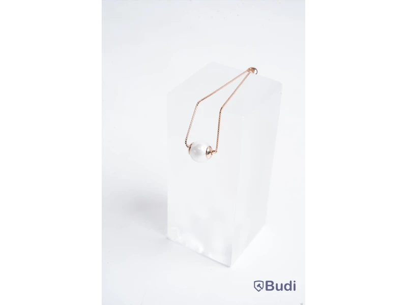 Armband med roseplättering och organiska pärlor