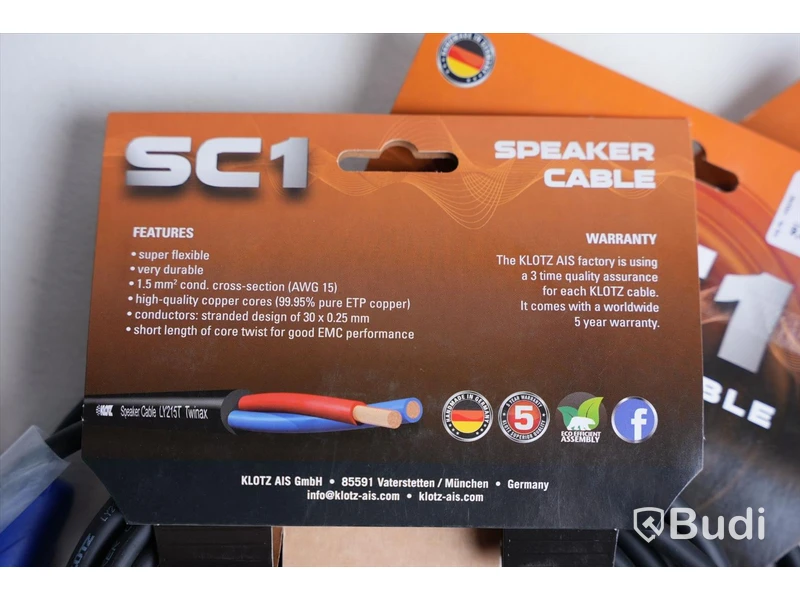 Speakon-kabel 3st - Klotz SC1-03SW. Ny.