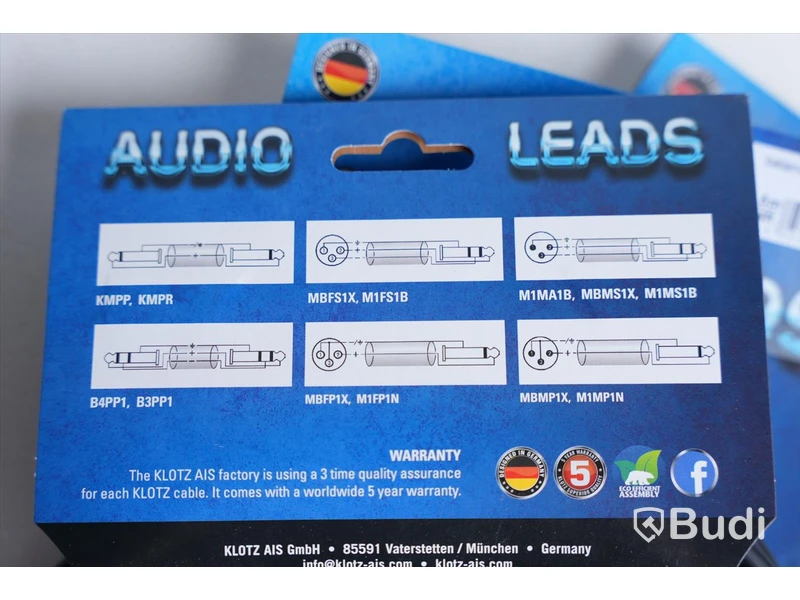 Mikrofonkabel 3st - Klotz Audio Leads B3PP1-0500, 5m. Ny.