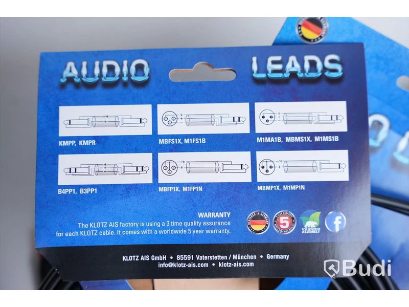Stereotelekabel 3st - Klotz Audio Leads KMPP0600, 6m. Ny.