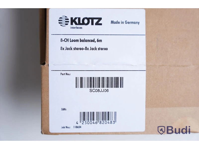 Multikabel - Klotz 8-CH Loom Balanced SC08JJ06, 6m. Ny.