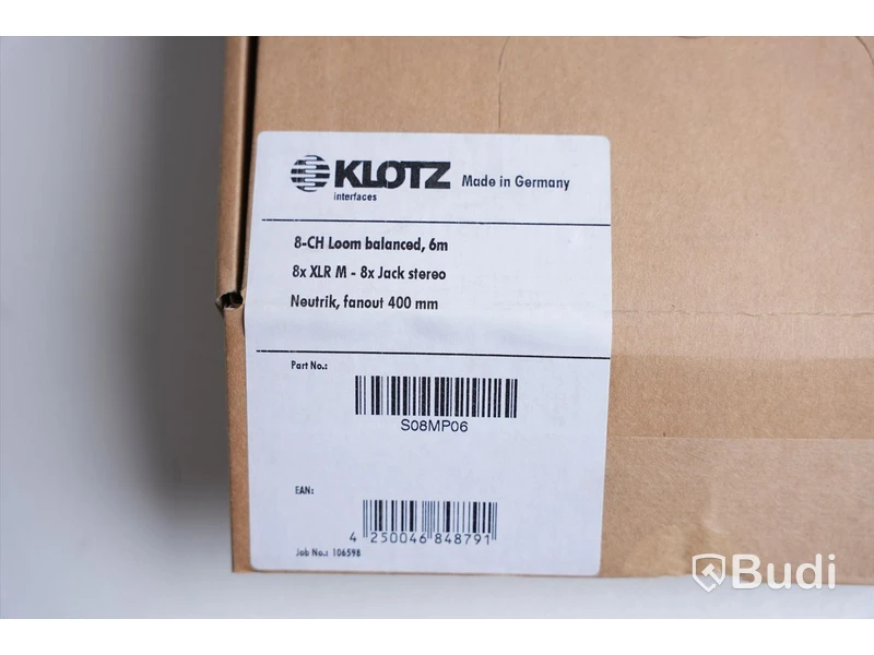 Multikabel - Klotz 8-CH Loom Balanced 6m. Ny.