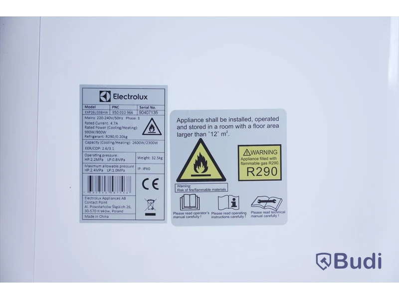 AC, Luftkondition, Electrolux Chill Flex Pro Modell: exp26U338HW