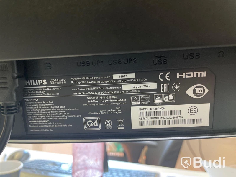 Datorskärm - Philips 49" Curved skärm 498P9/00. 32:9 bred