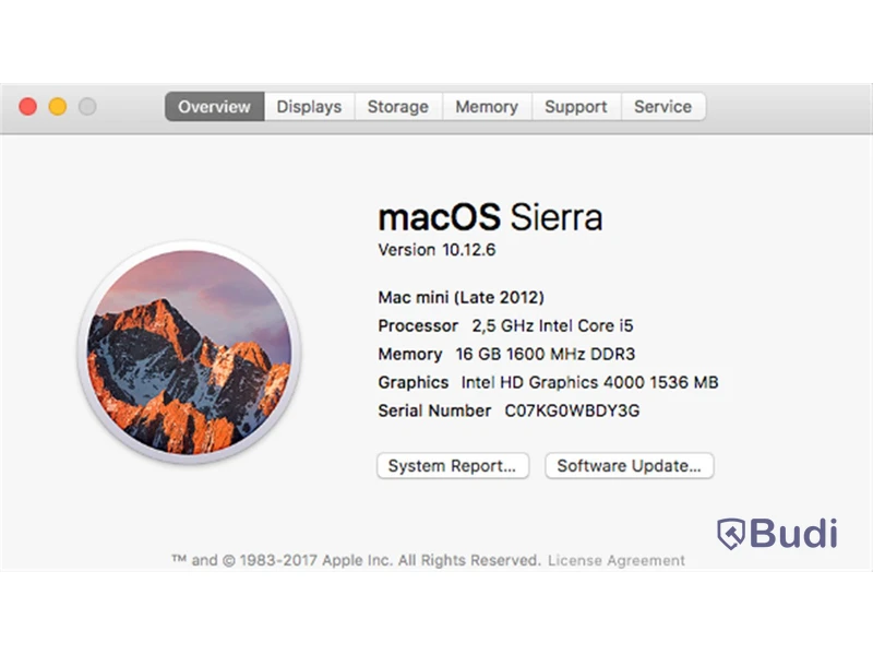 Mac mini - Late 2012, 16 GB RAM, 120 GB SSD SATA.