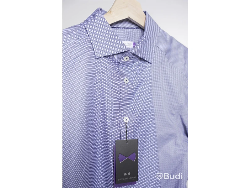 Skjorta - J. Harvest & Frost, Purple Bow 48 Regular, 566 Blue Pattern, Stl. L 41/42, Herr. Ny.