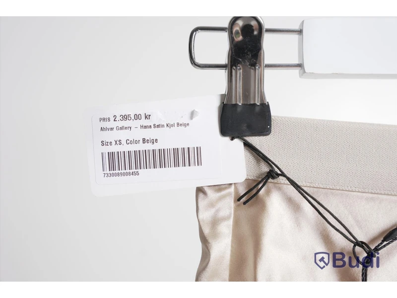 Kjol silke - Ahlvar Gallery, Hana Satin, Beige, strl. XS, Dam. Ny.