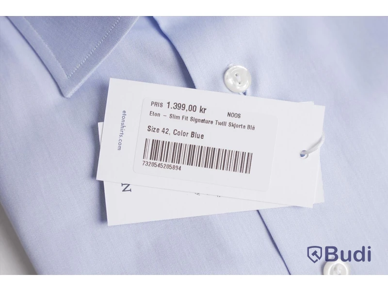 Skjorta - Eton, Slim fit signature twill, blå, strl. 42, Herr. Ny.
