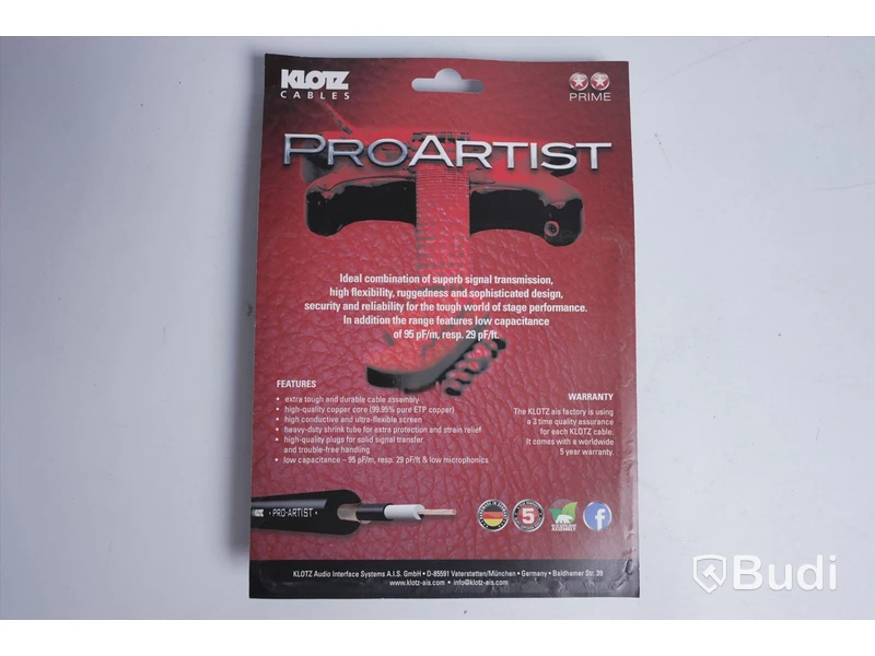 3 st PRO Artist kablar - KLOTZ PROA003RR, O,3 m