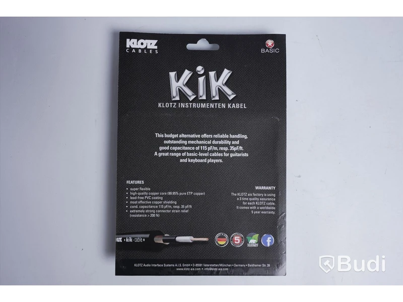 2 st KiK Instrument kablar- KLOTZ KIKPA030RR, 0,3 m
