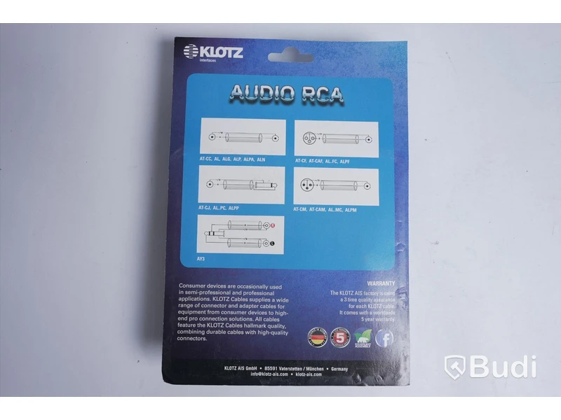 3 st Audio RCA - KLOTZ ALPP015, 1,5 m