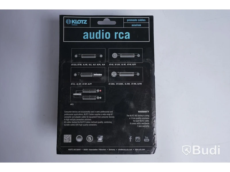 2 st Diverse Audio RCA kablar - KLOTZ, 3 m