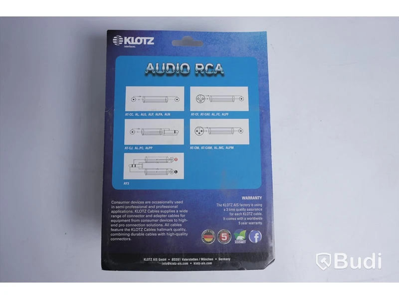 2 st Diverse Audio RCA kablar - KLOTZ, 3 m