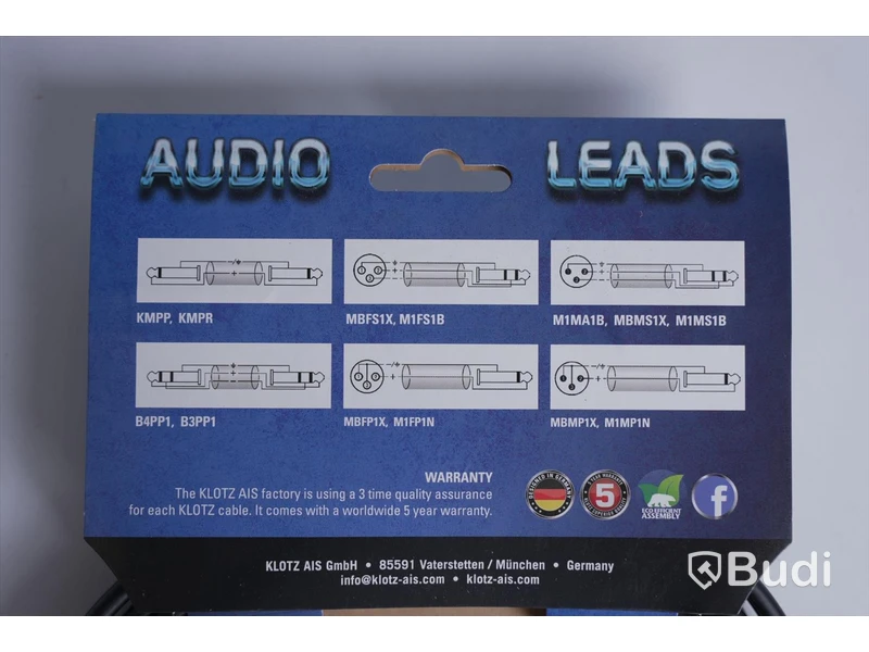 2 st Audio Leads kablar - KLOTZ KMPR0300, 3 m