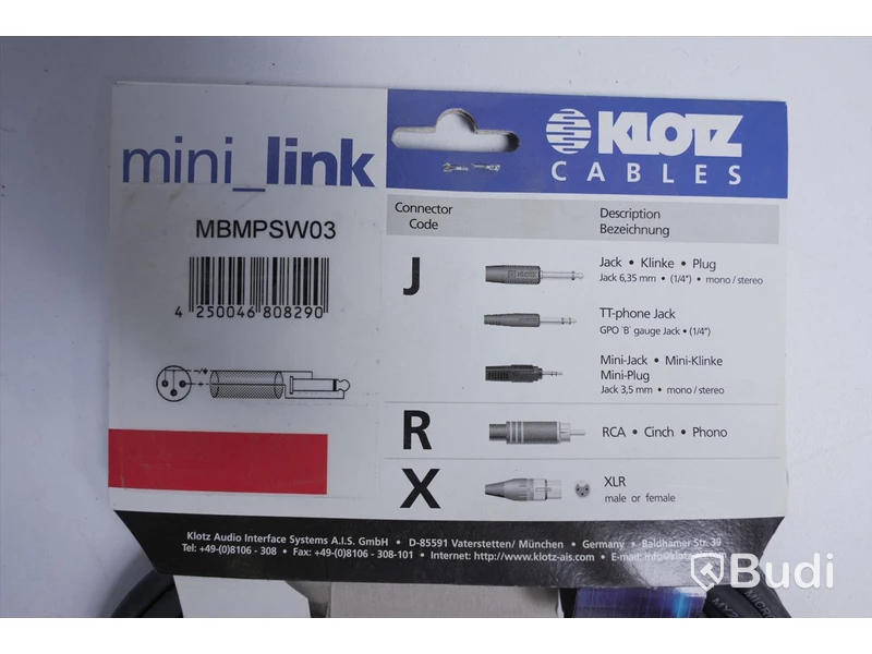 2 st Audio Analog kablar - KLOTZ MBMPSWO3, 3 m