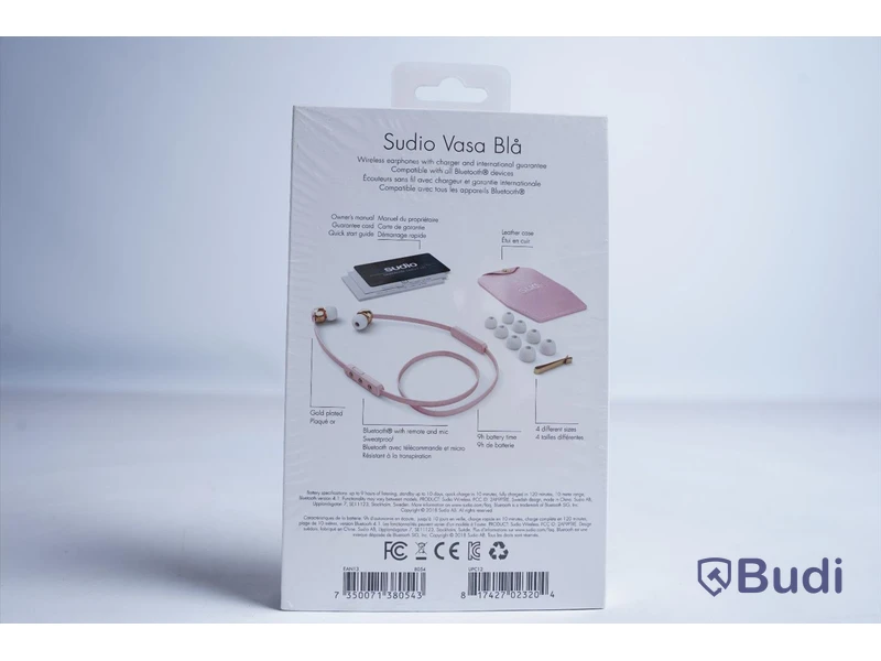 Trådlösa hörlurar 2 st - Sudio Vasa blå (rosa). Obruten förpackning.