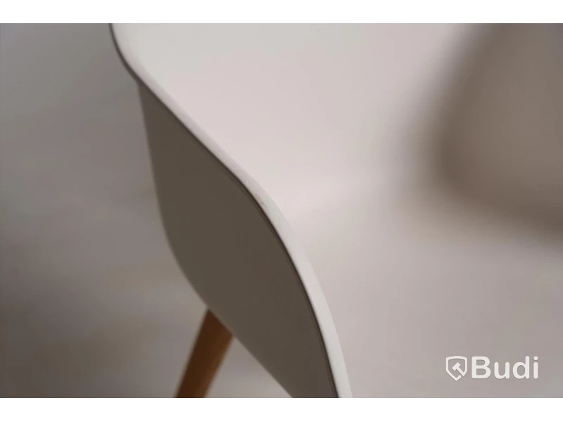 2 st. Designstol - Muuto, Fiber Armchair, natural white återvunnen plast och ek.