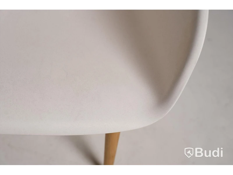 2 st. Designstol - Muuto, Fiber Armchair, natural white återvunnen plast och ek.