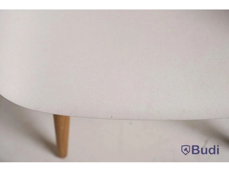 2 st. Designstol - Muuto, Fiber Armchair, natural white återvunnen plast och ek.