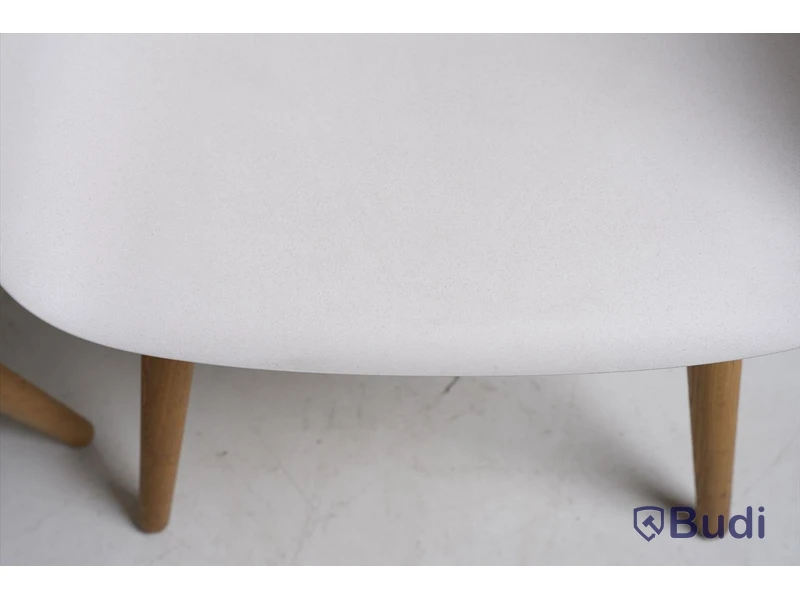 2 st. Designstol - Muuto, Fiber Armchair, natural white återvunnen plast och ek.