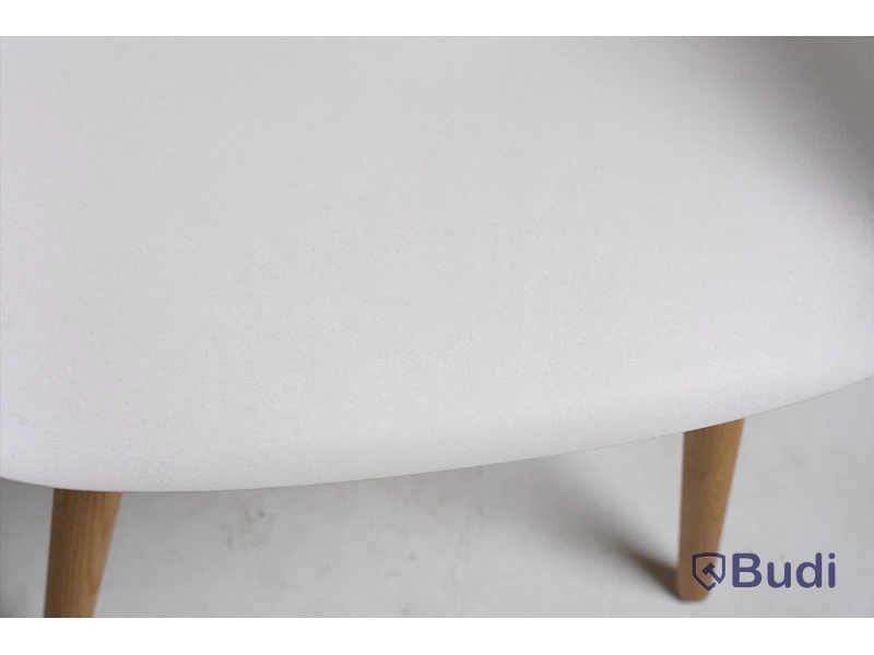 2 st. Designstol - Muuto, Fiber Armchair, natural white återvunnen plast och ek.