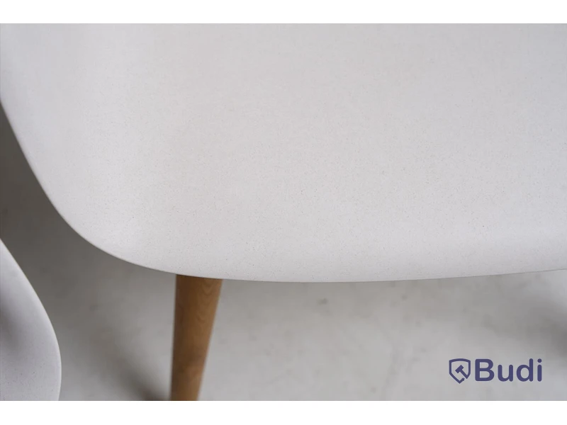 2 st. Designstol - Muuto, Fiber Armchair, natural white återvunnen plast och ek.
